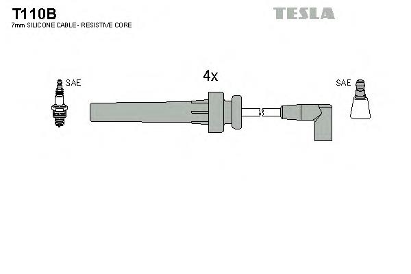 Fios de alta voltagem, kit T110B Tesla