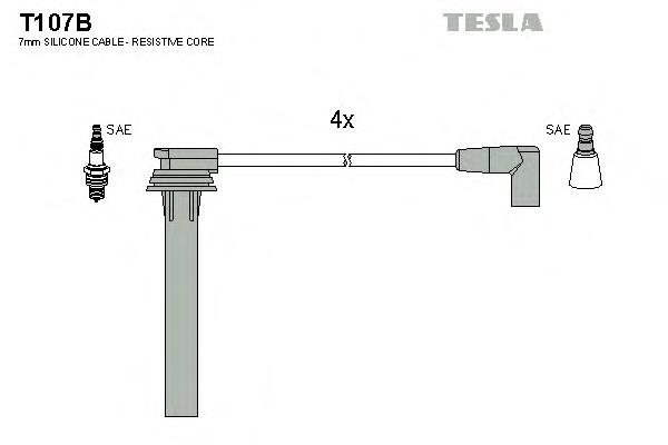 T107B Tesla fios de alta voltagem, kit