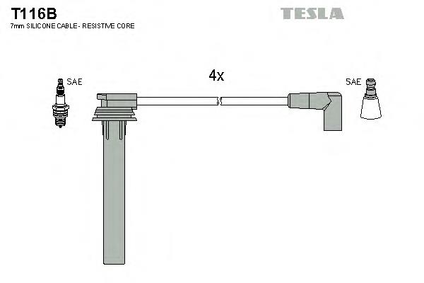 T116B Tesla fios de alta voltagem, kit