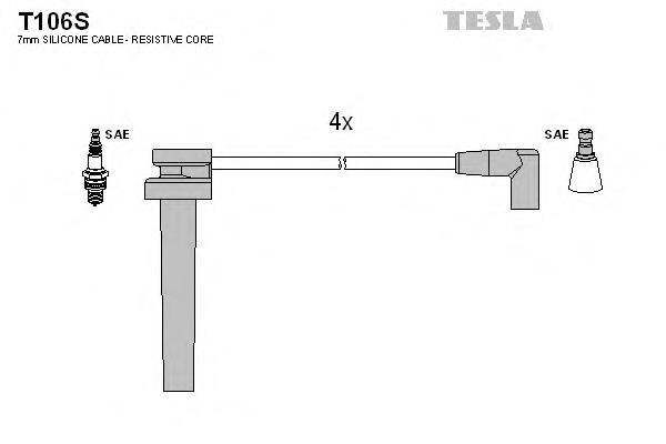 T106S Tesla высоковольтные провода