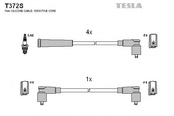 T372S Tesla fios de alta voltagem, kit