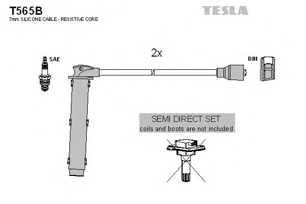 T565B Tesla fios de alta voltagem, kit