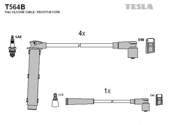 T564B Tesla fios de alta voltagem, kit