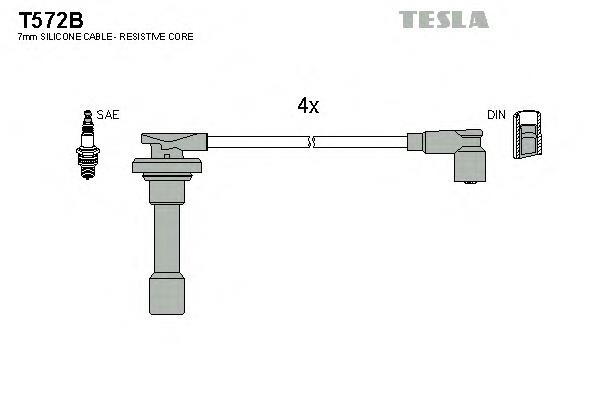 Fios de alta voltagem, kit T572B Tesla