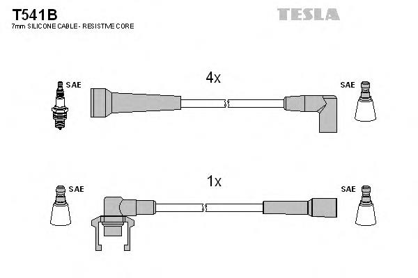 Fios de alta voltagem, kit T541B Tesla