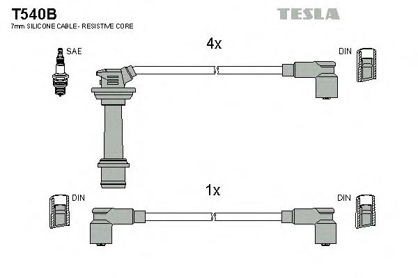 T540B Tesla fios de alta voltagem, kit