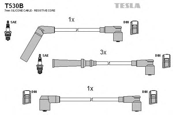 T530B Tesla fios de alta voltagem, kit