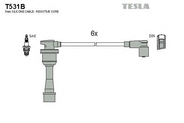 T531B Tesla fios de alta voltagem, kit