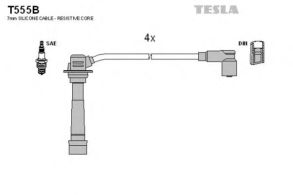 Высоковольтные провода T555B Tesla