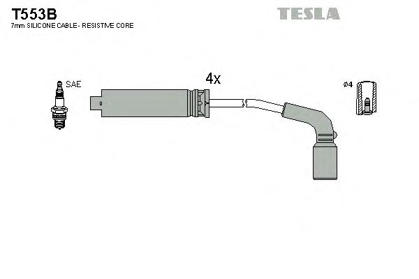 T553B Tesla fios de alta voltagem, kit