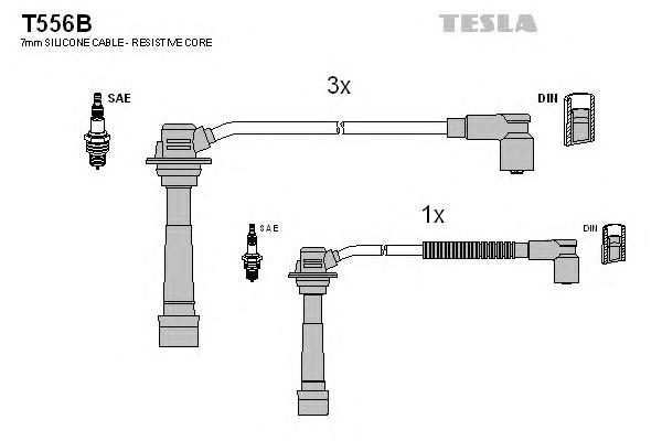 Высоковольтные провода T556B Tesla