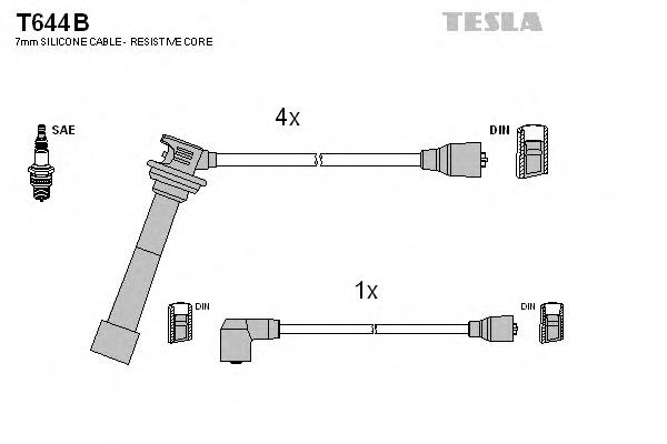 Высоковольтные провода T644B Tesla