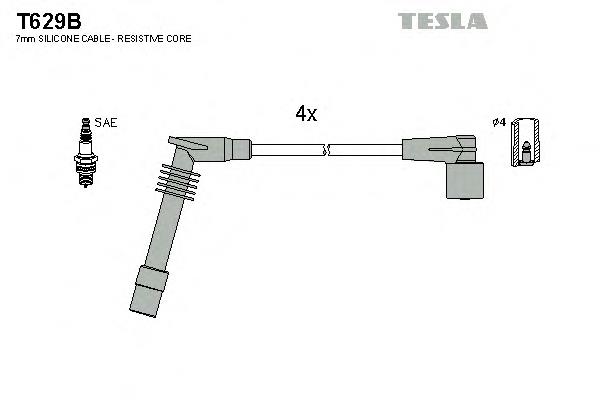 Fios de alta voltagem, kit T629B Tesla