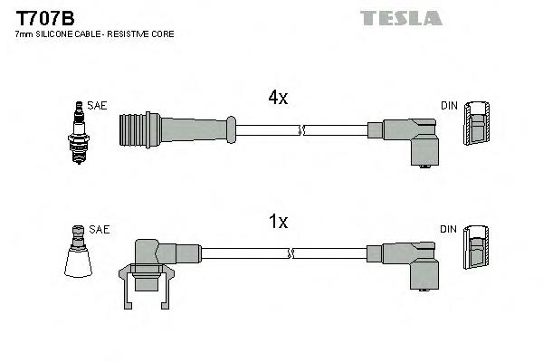 T707B Tesla fios de alta voltagem, kit