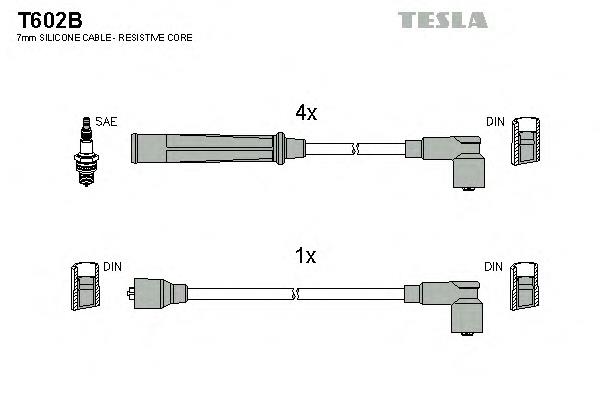 T602B Tesla fios de alta voltagem, kit