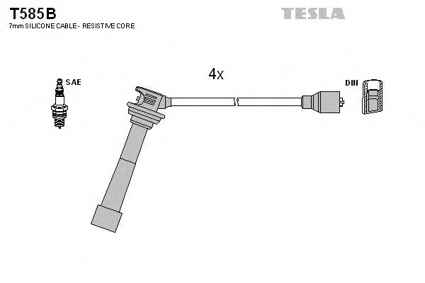 T585B Tesla fios de alta voltagem, kit