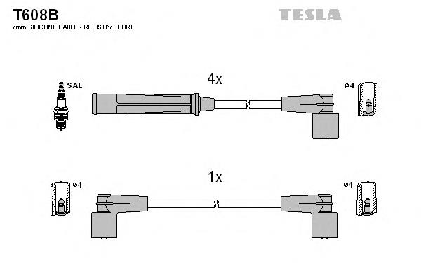 T608B Tesla fios de alta voltagem, kit