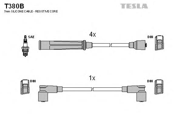 T380B Tesla fios de alta voltagem, kit