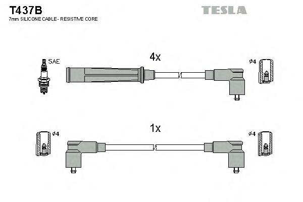 T437B Tesla fios de alta voltagem, kit