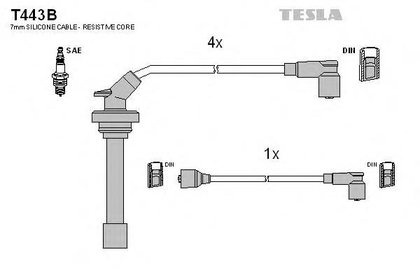 T443B Tesla Провода высоковольтные