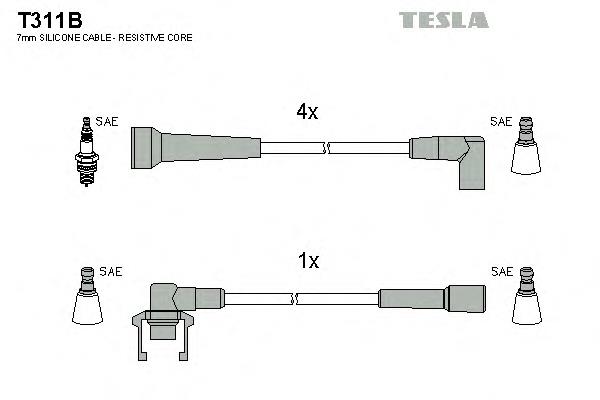 T311B Tesla fios de alta voltagem, kit