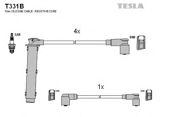 T331B Tesla fios de alta voltagem, kit