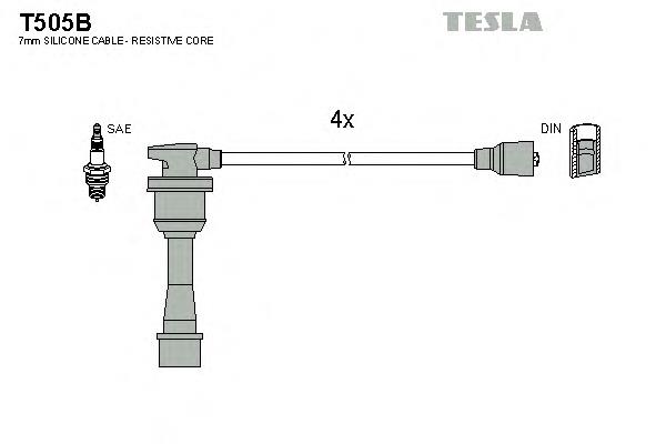 T505B Tesla fios de alta voltagem, kit