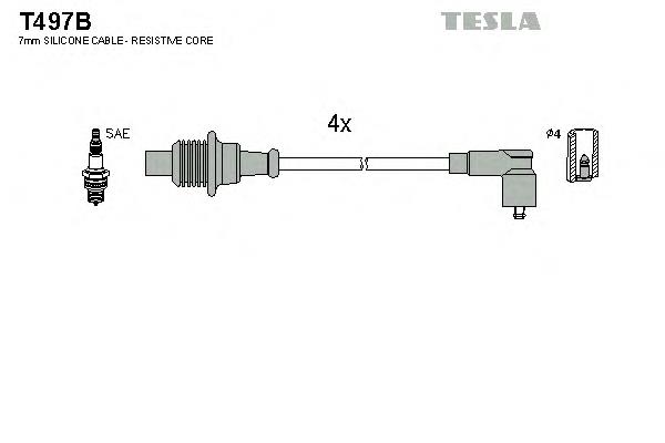 T497B Tesla fios de alta voltagem, kit