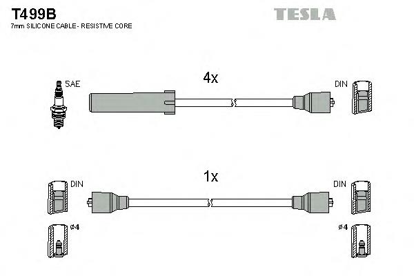 T499B Tesla высоковольтные провода