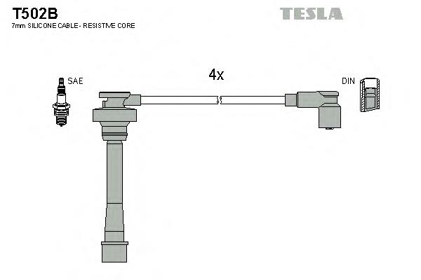 T502B Tesla fios de alta voltagem, kit