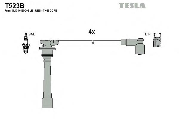 T523B Tesla fios de alta voltagem, kit
