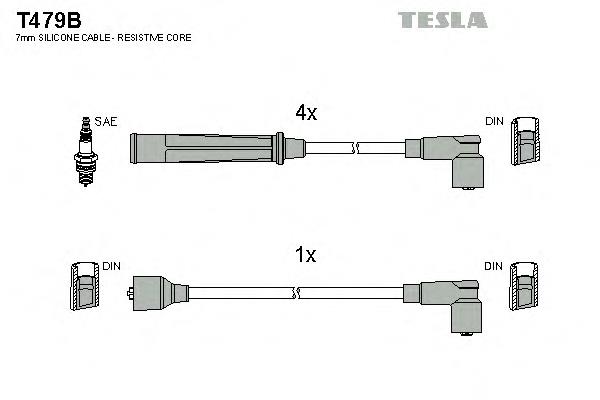 T479B Tesla fios de alta voltagem, kit