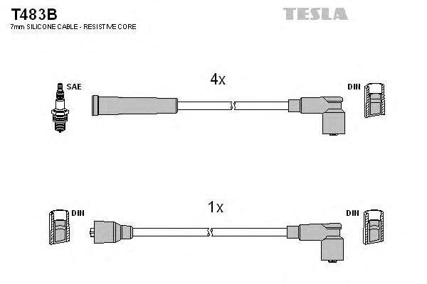 T483B Tesla высоковольтные провода