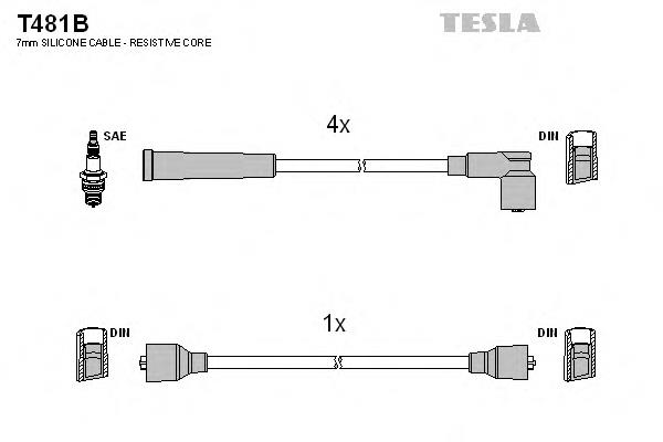 Высоковольтные провода T481B Tesla