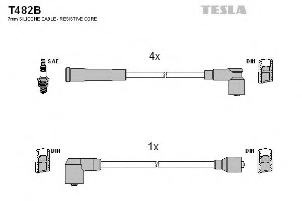 Fios de alta voltagem, kit T482B Tesla