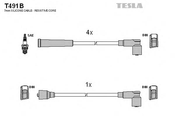 T491B Tesla fios de alta voltagem, kit