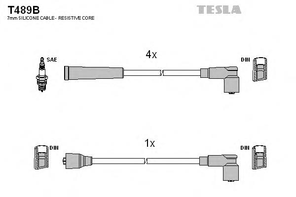 T489B Tesla fios de alta voltagem, kit