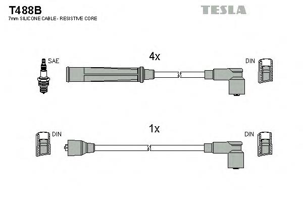 T488B Tesla высоковольтные провода