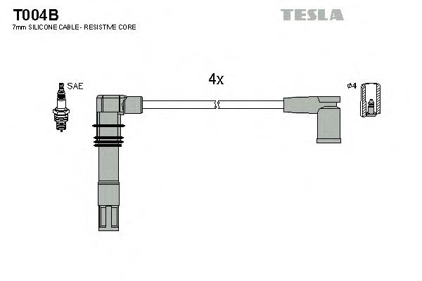 Fios de alta voltagem, kit T004B Tesla