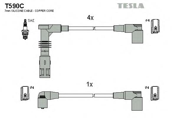 T590C Tesla высоковольтные провода