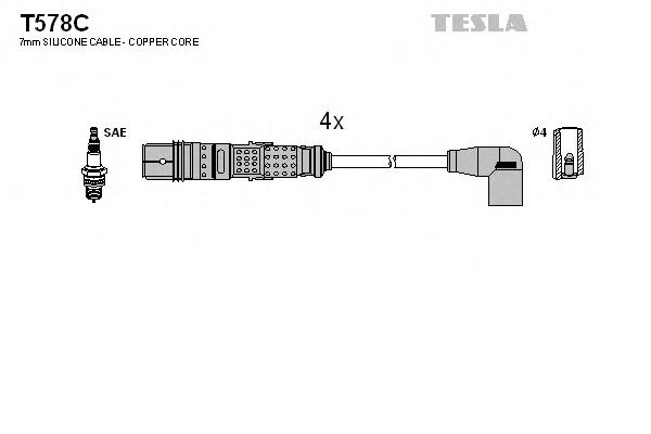 T578C Tesla fios de alta voltagem, kit