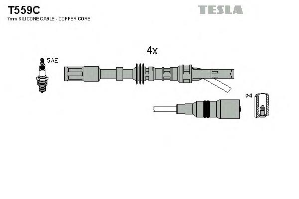 T559C Tesla fios de alta voltagem, kit