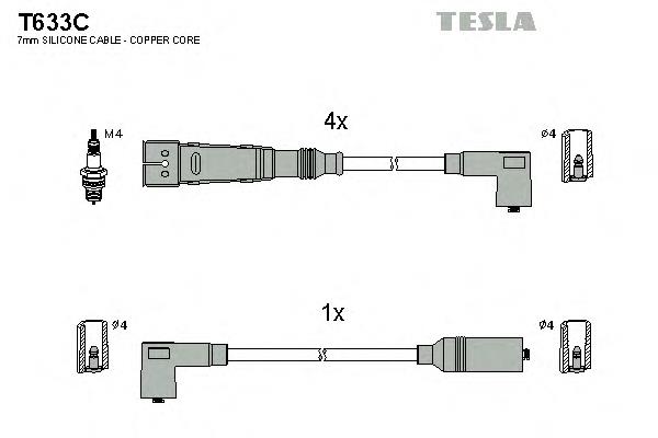 T633C Tesla fios de alta voltagem, kit