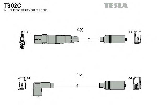 T802C Tesla fios de alta voltagem, kit