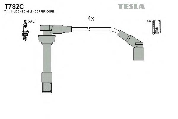 Высоковольтные провода T782C Tesla