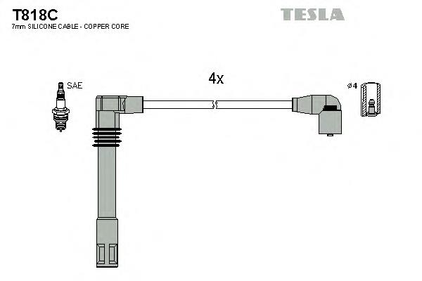 T818C Tesla fios de alta voltagem, kit