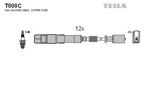 T808C Tesla fios de alta voltagem, kit