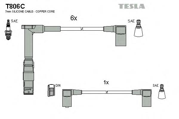 T806C Tesla fios de alta voltagem, kit