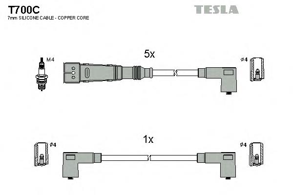 T700C Tesla fios de alta voltagem, kit