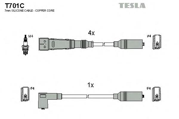 T701C Tesla fios de alta voltagem, kit